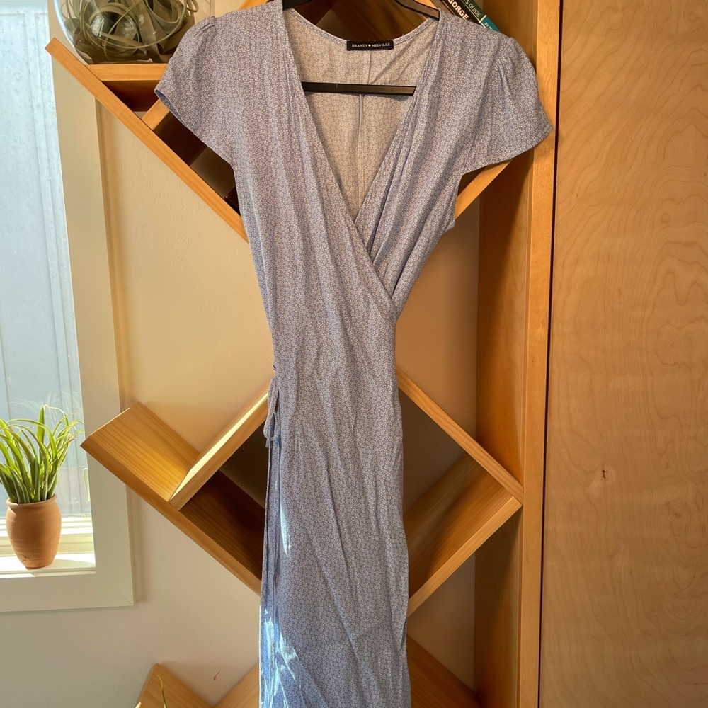Brandy Mellville blue Wrap dress